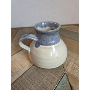 Vintage BLUE Wide Bottom Coffee Mug with‎ Handle No spill